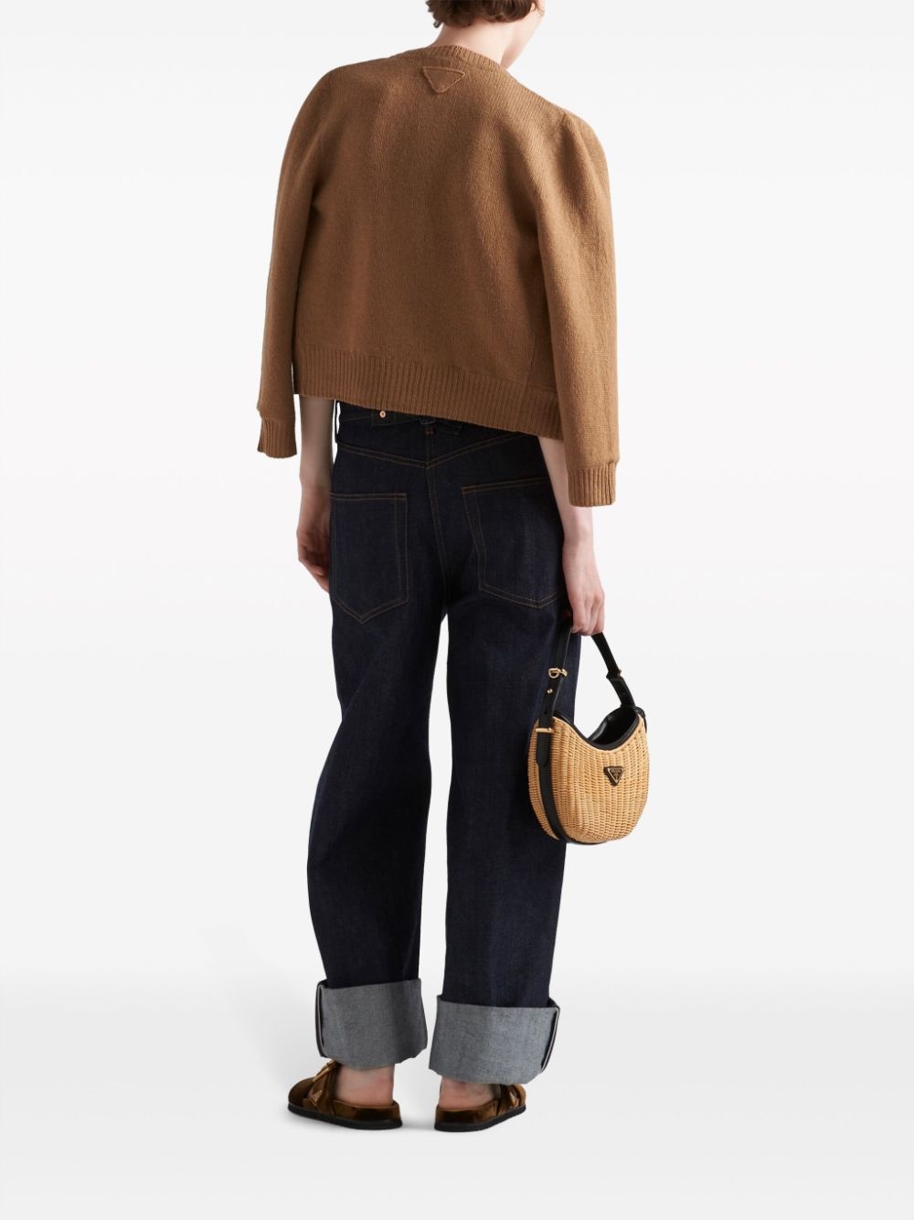 round-neck wool-knit cardigan - 4