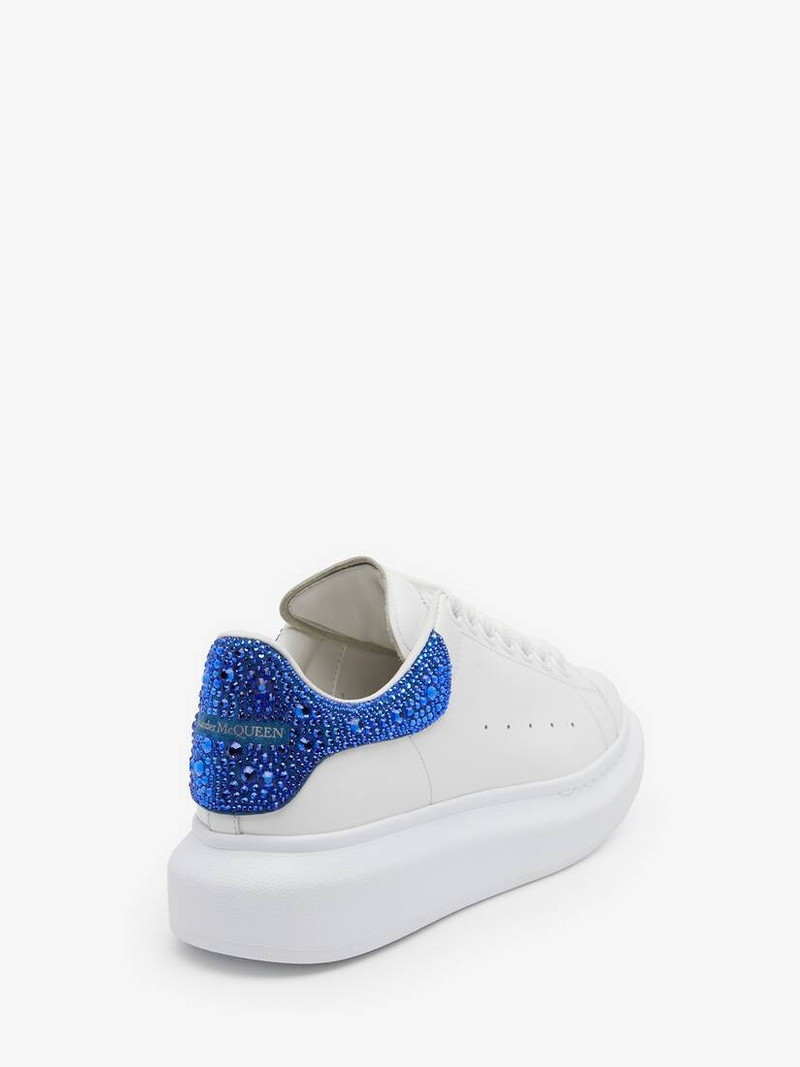 Alexander McQueen Women's Oversized Sneaker in White/ultramarine outlook