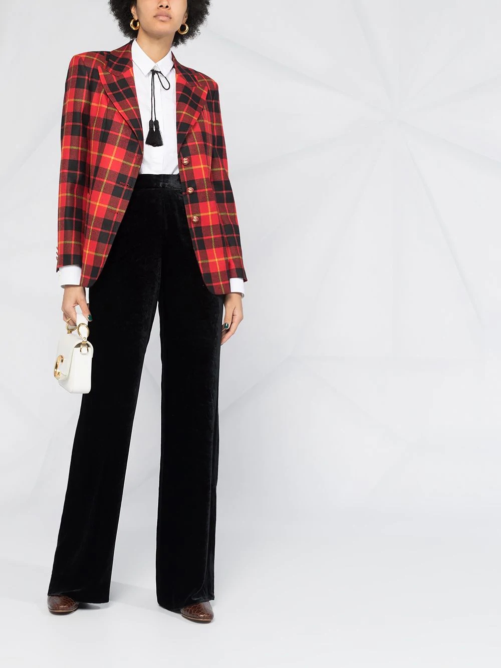 tartan print blazer - 2