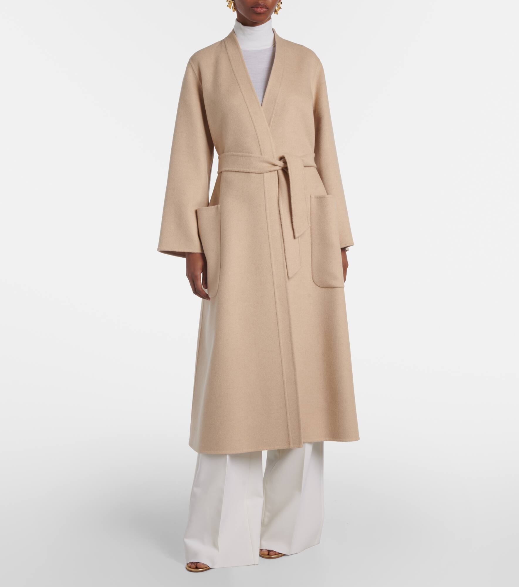 Vezzoso camel hair wrap coat - 7