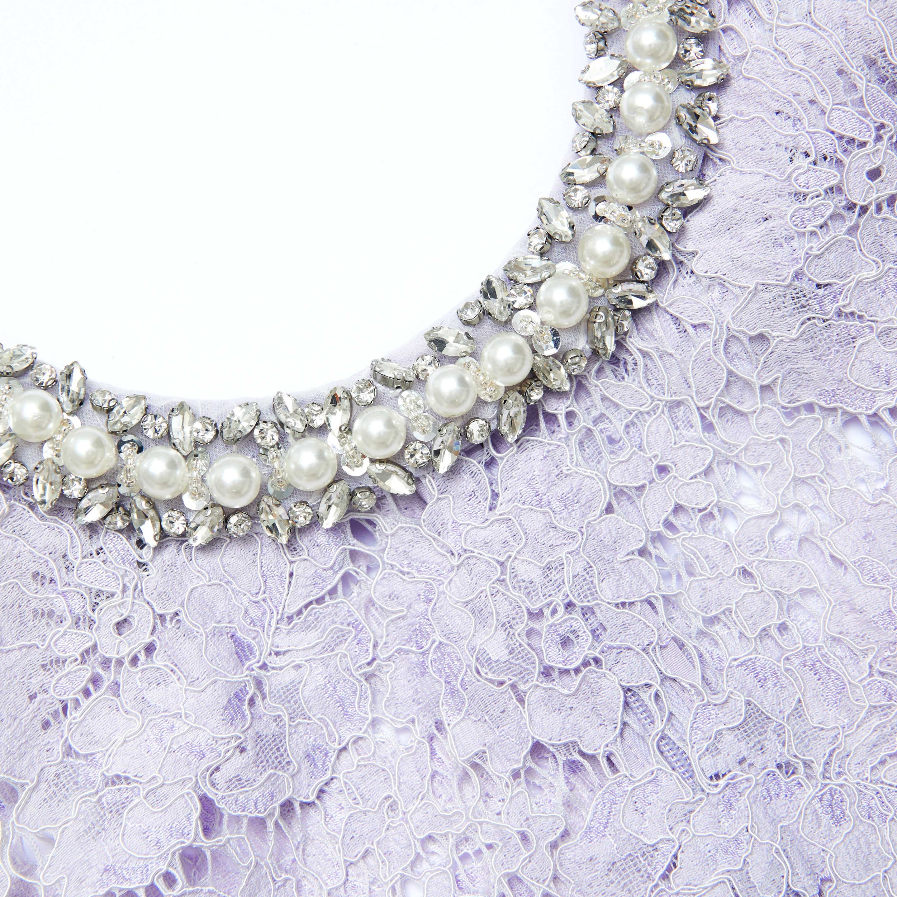 Lilac Lace Mini Dress - 5