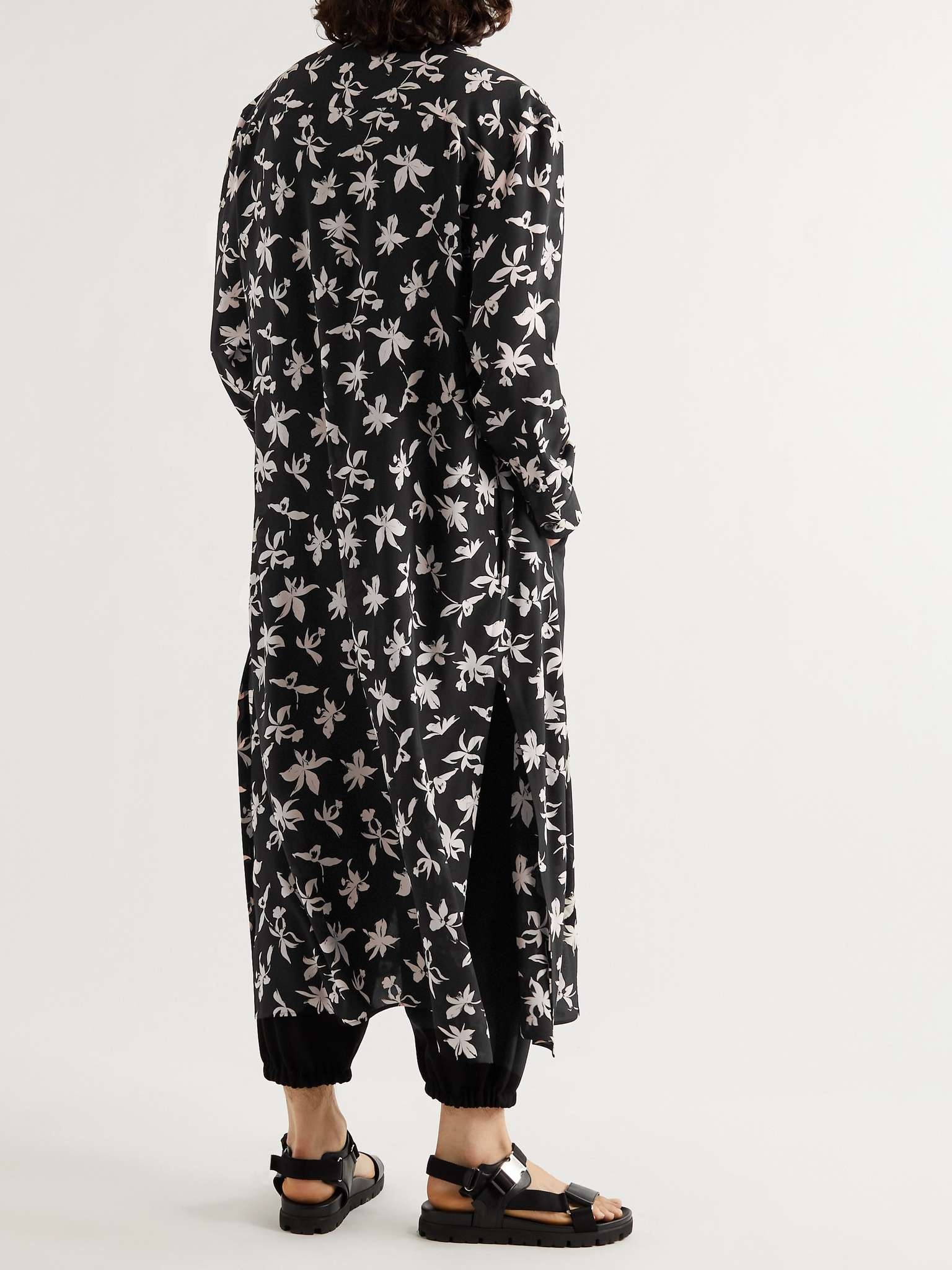 Oversized Printed Silk Shirt - 4