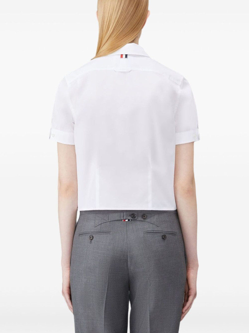Thom Browne french-cuff cropped shirt outlook