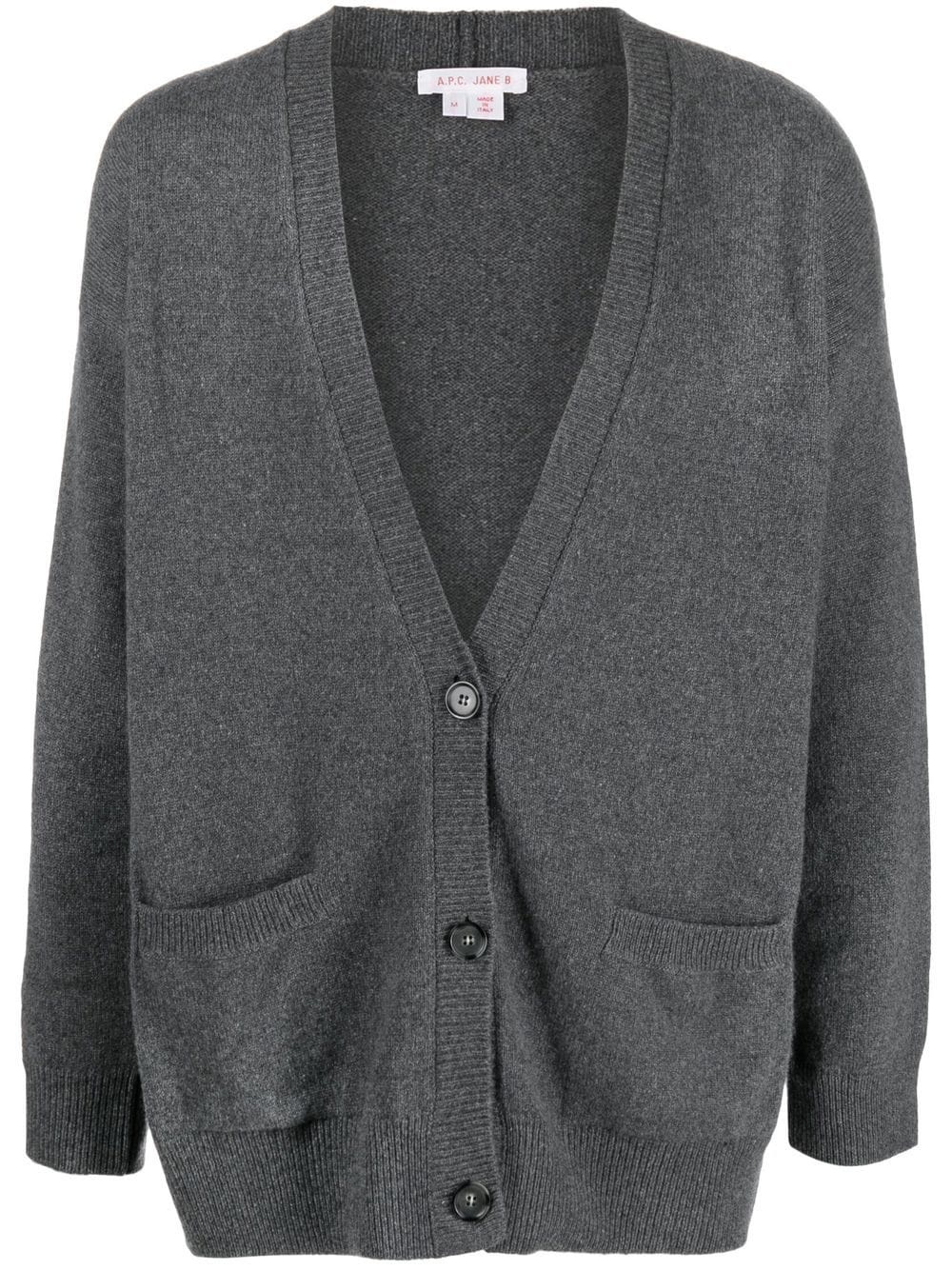 button-fasten V-neck cardigan - 1