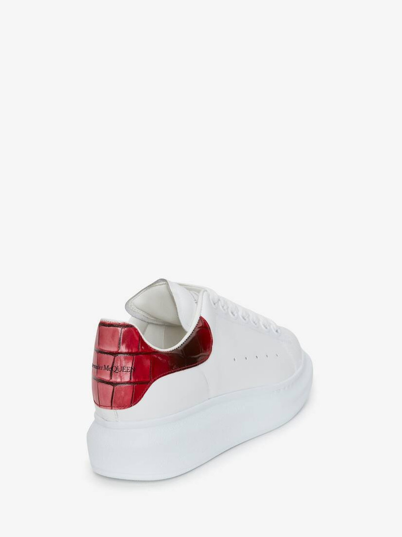 Alexander McQueen Women's Oversized Sneaker in White/welsh Red outlook