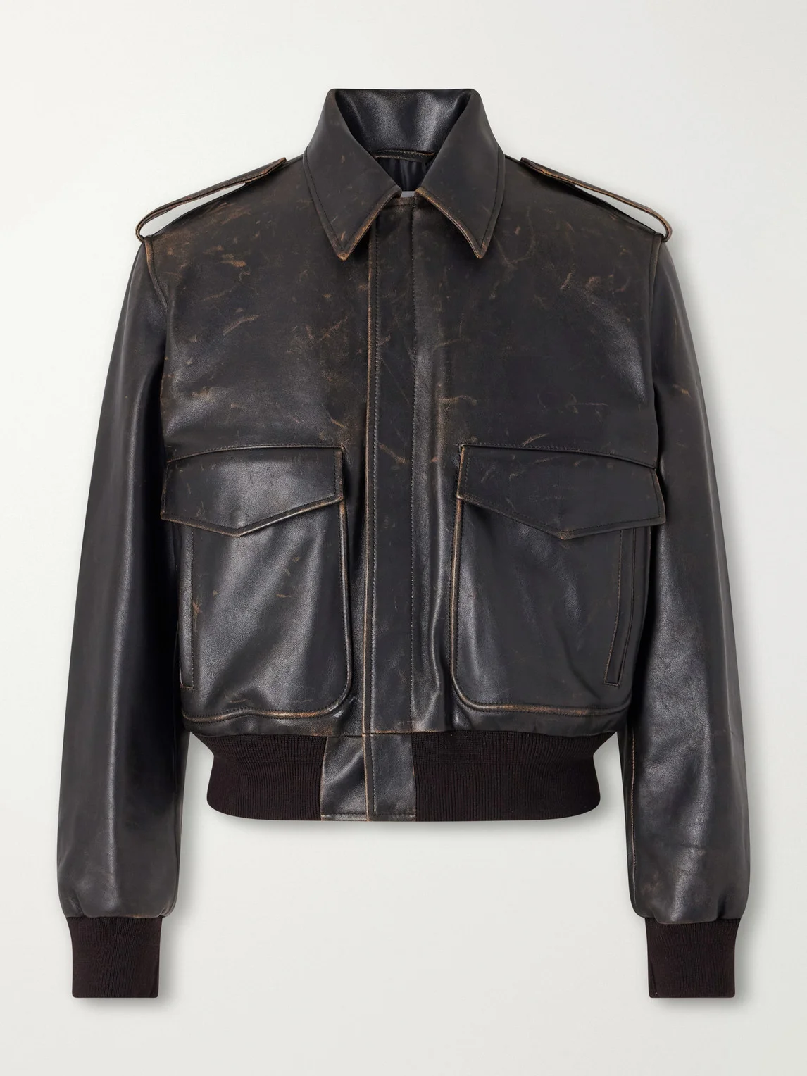 Leather Aviator Jacket - 1