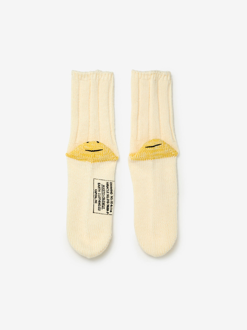 Kapital 56 YARNS MA-1 RAINBOWY HAPPY HEEL SOCKS (WHITE) outlook