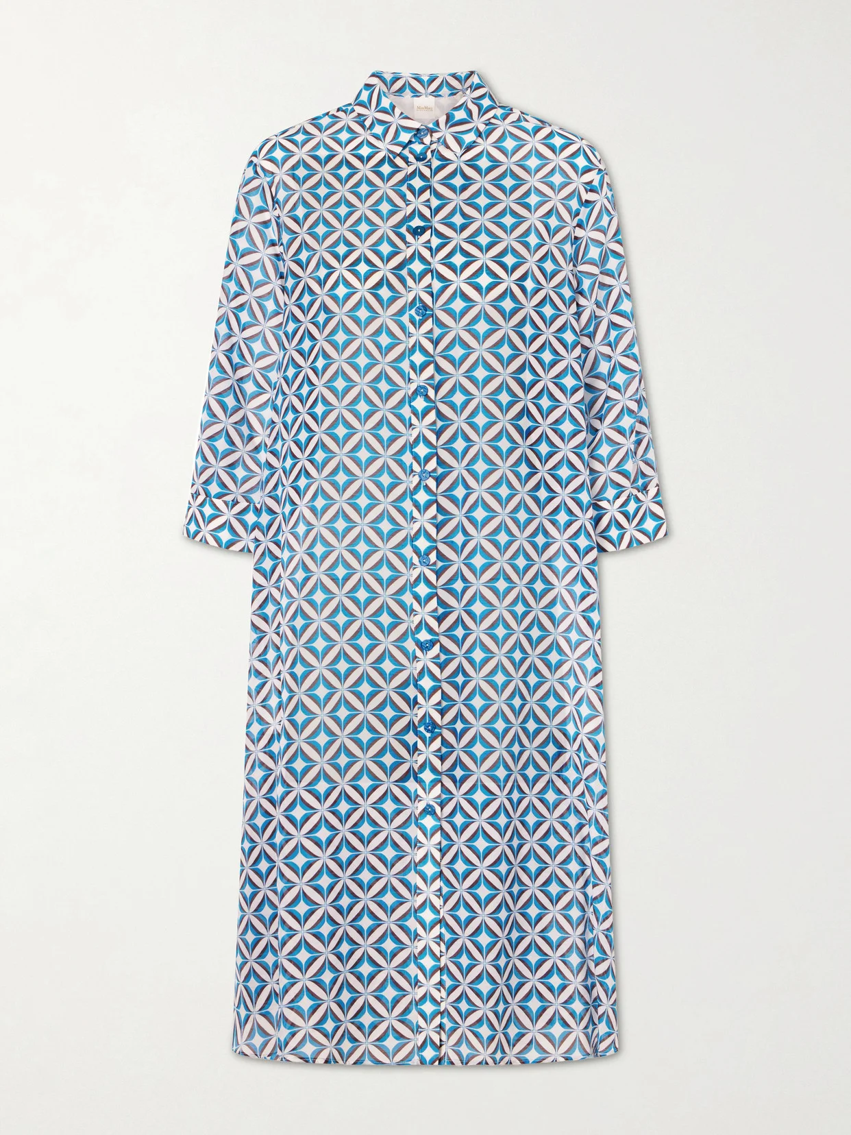 Printed Cotton And Silk-blend Midi Dress - 1