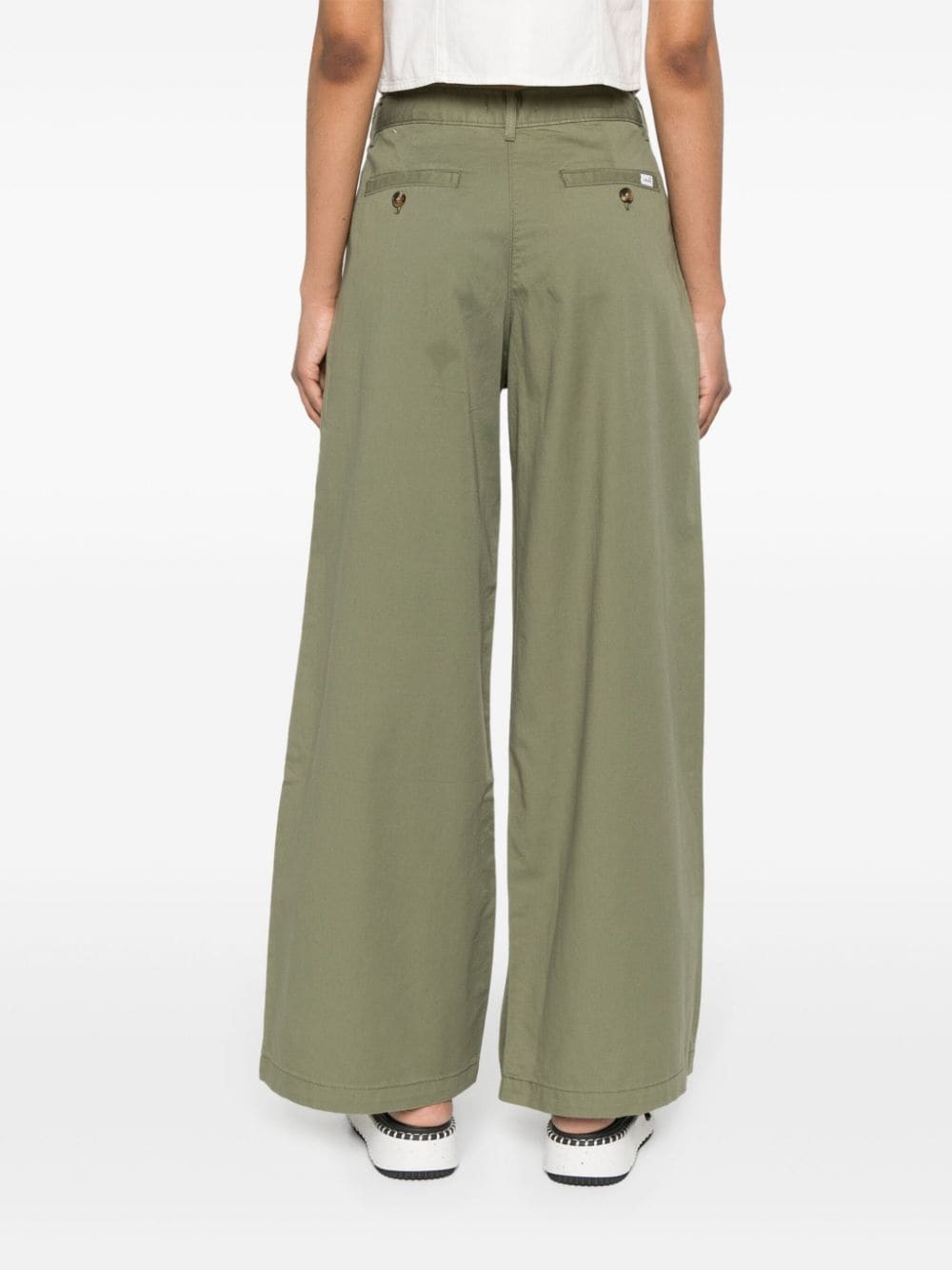 pleat-detail wide-leg trousers - 4