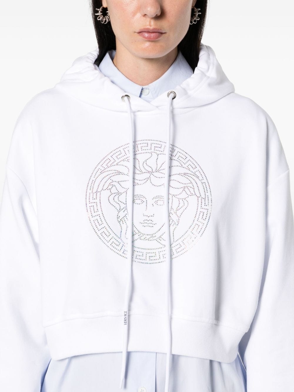 Medusa Head-motif cotton hoodie - 5