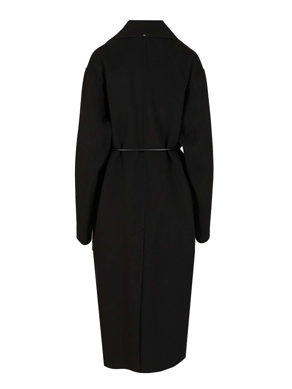 Double Wool Dressing Gown Coat Coats Black - 2