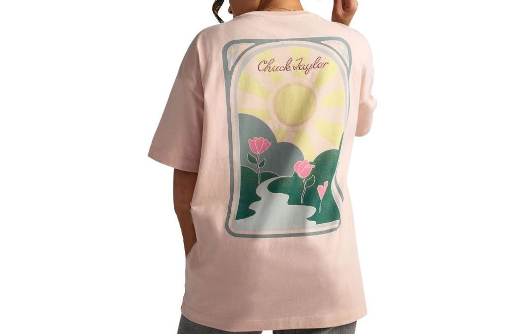 (WMNS) Converse Chuck Taylor High Summer Art OS Tee 'Pink Sage' 10025186-A02 - 2