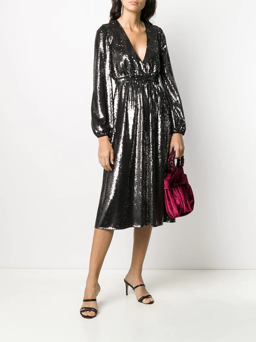 sequin detail midi dress - 2