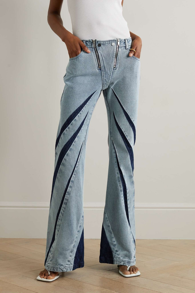 Paneled high-rise flared jeans 3