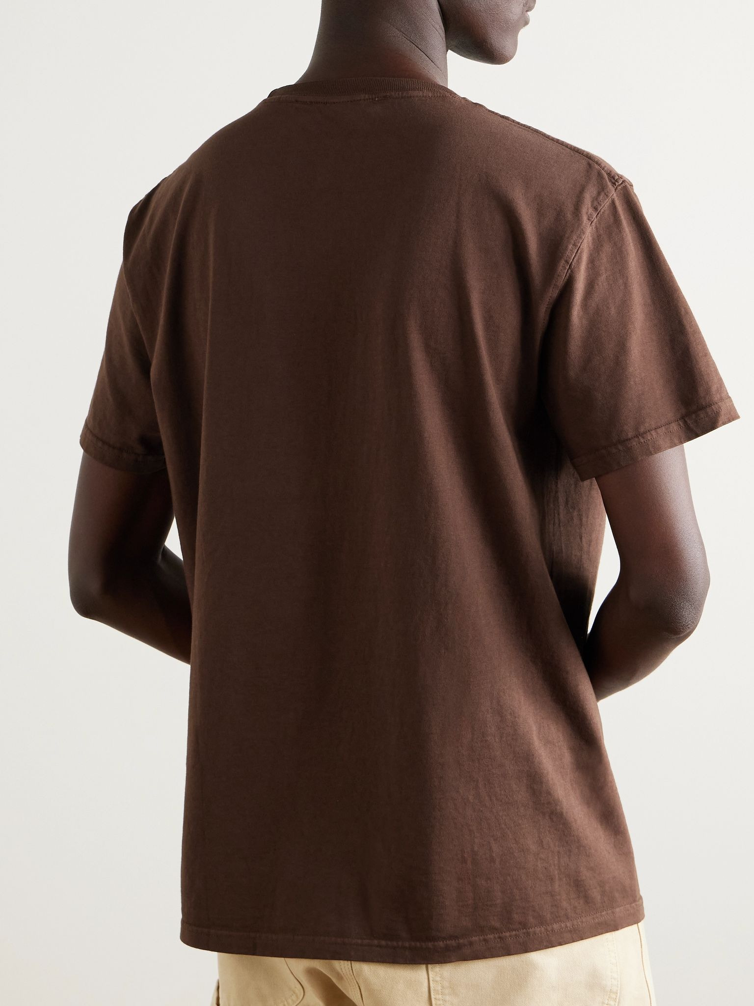 Core Logo-Print Cotton-Jersey T-Shirt Brown - 4