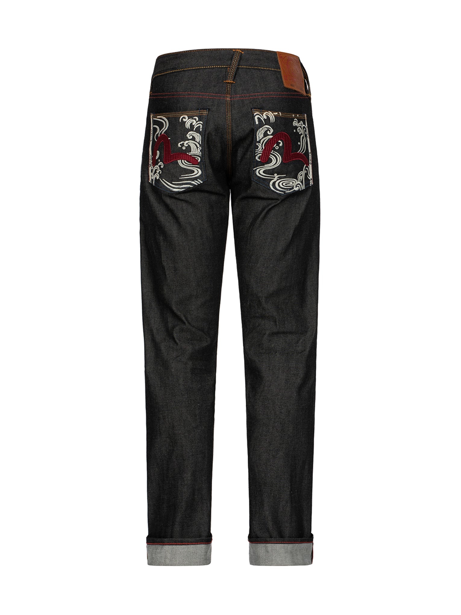 Seagull Textured Embroidery Slim Fit Jeans #2010 - 14