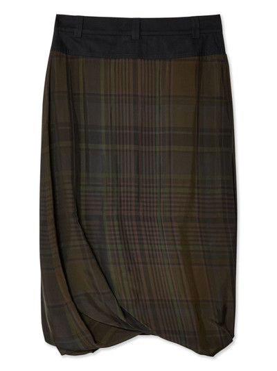 Lemaire checked twisted-hem skirt outlook