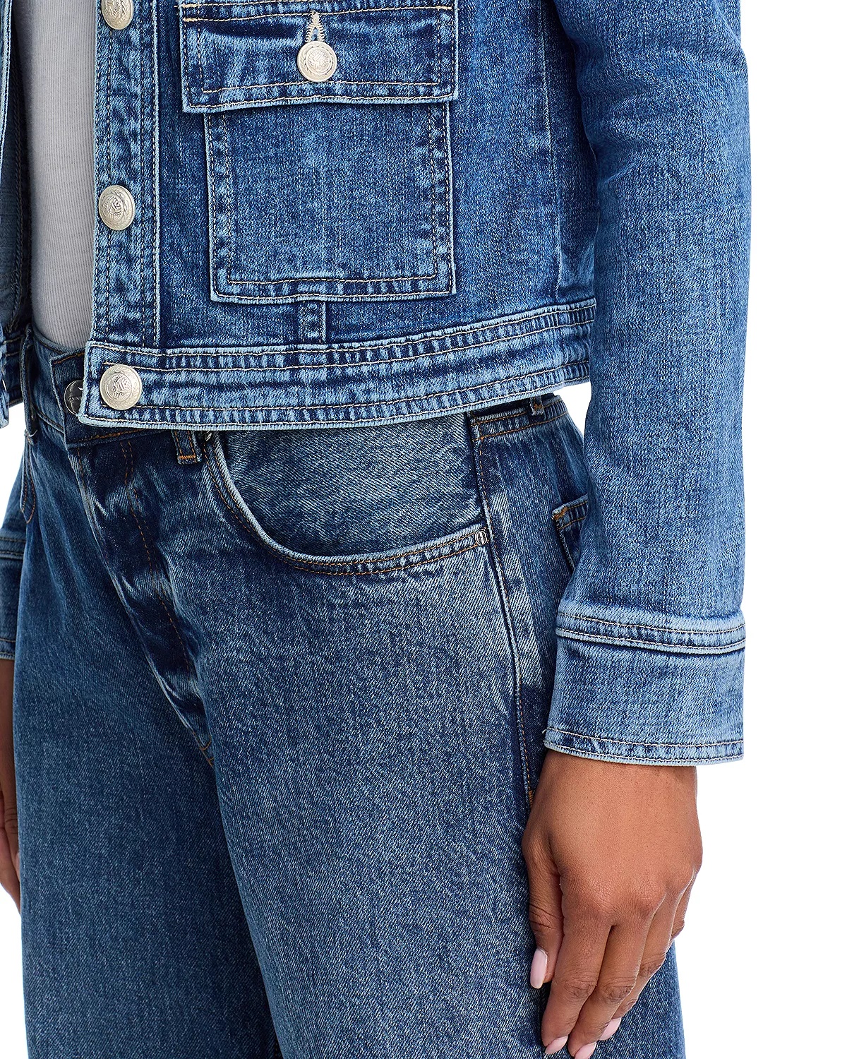 Yari Collarless Denim Jacket - 6