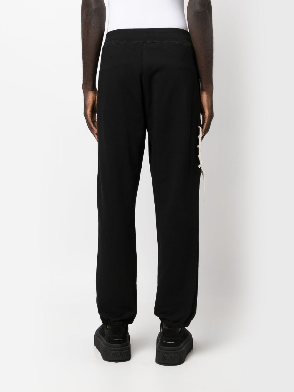 lace-up organic cotton track pants - 4
