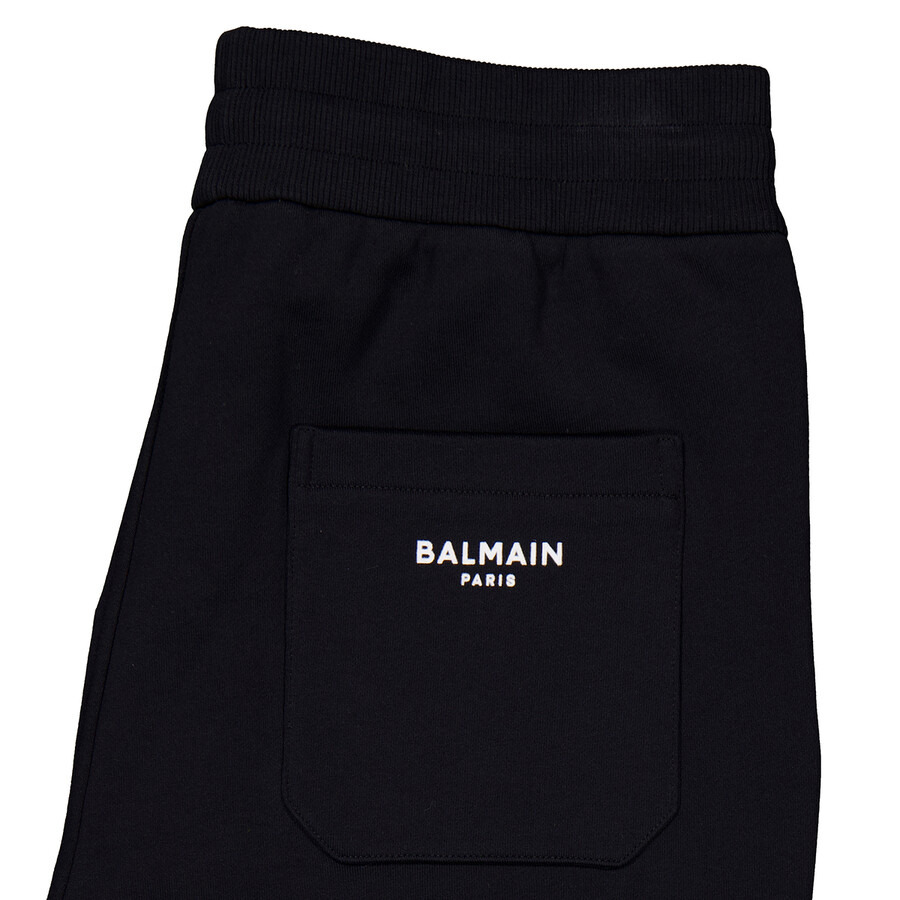 Balmain Cotton Shorts With Flocked Balmain Paris Logo - 2