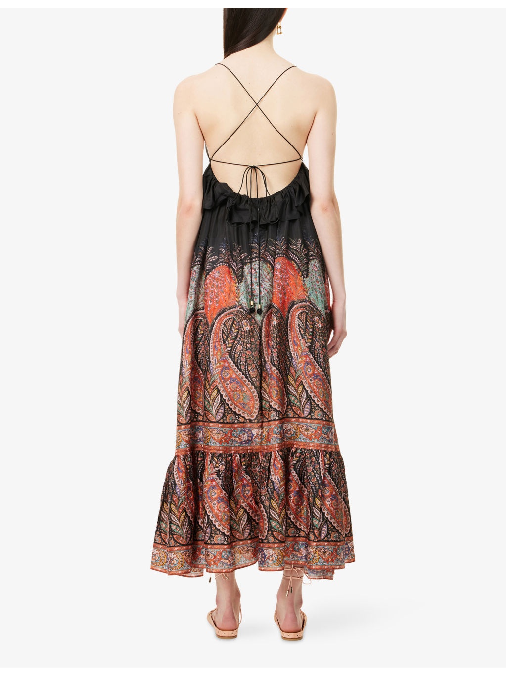 Rhiannon Ruffled Silk Maxi Dress - 4