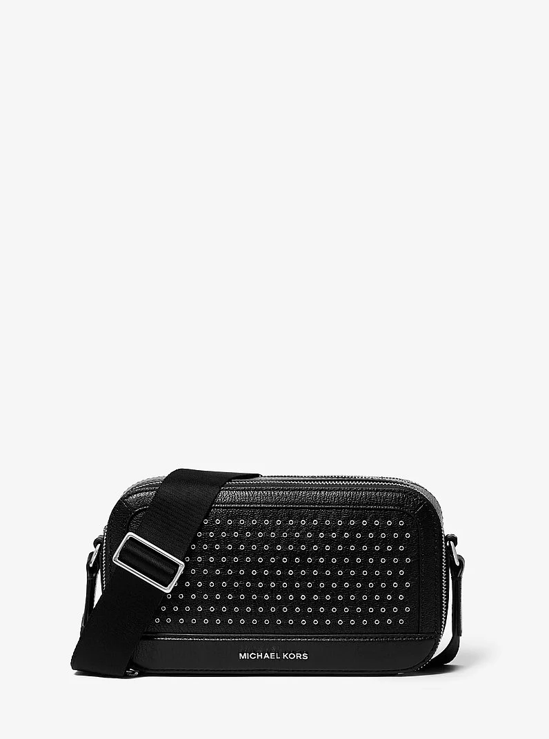Hudson Grommeted Leather Crossbody Bag - 1