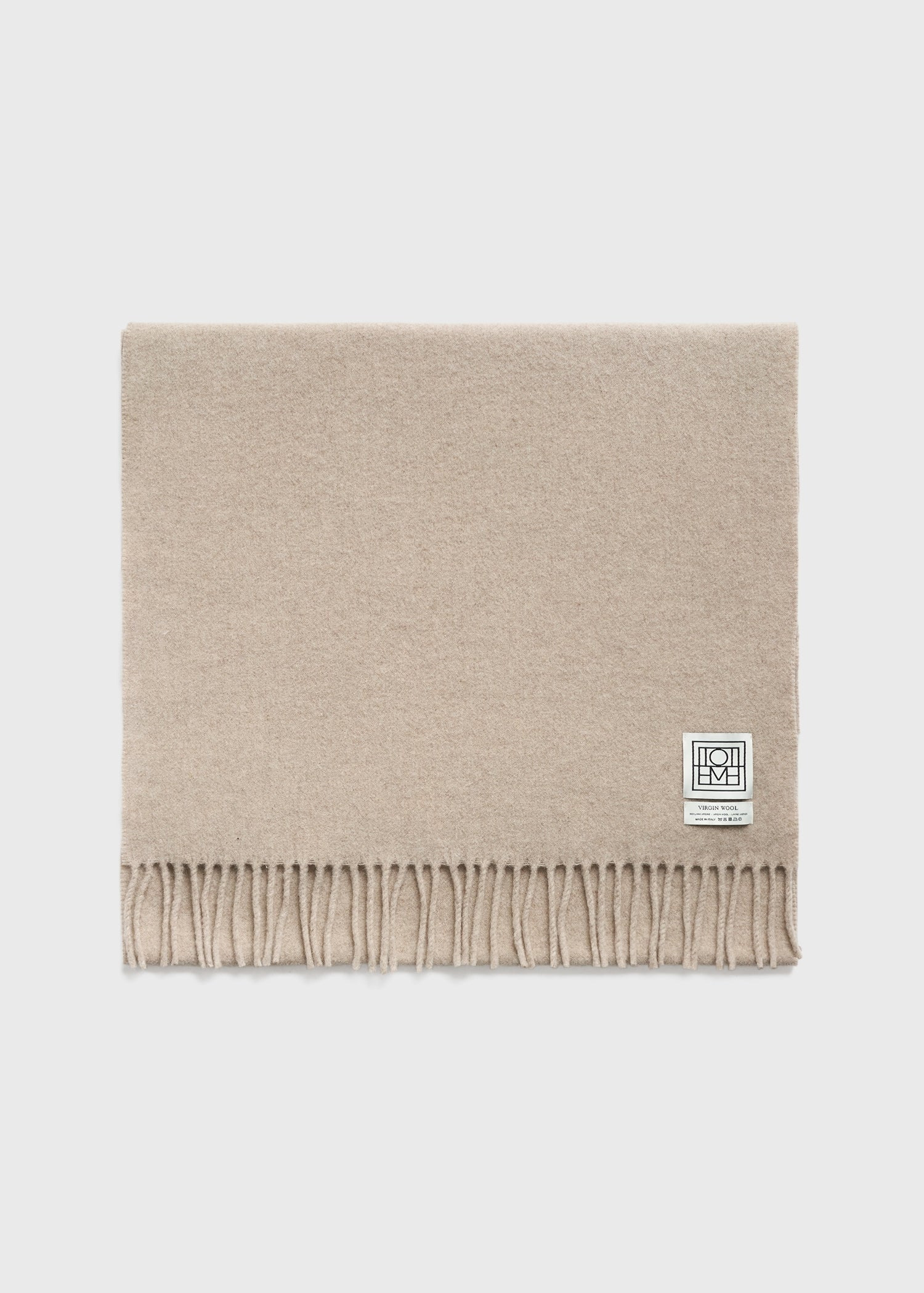 Classic wool scarf light beige mélange - 4