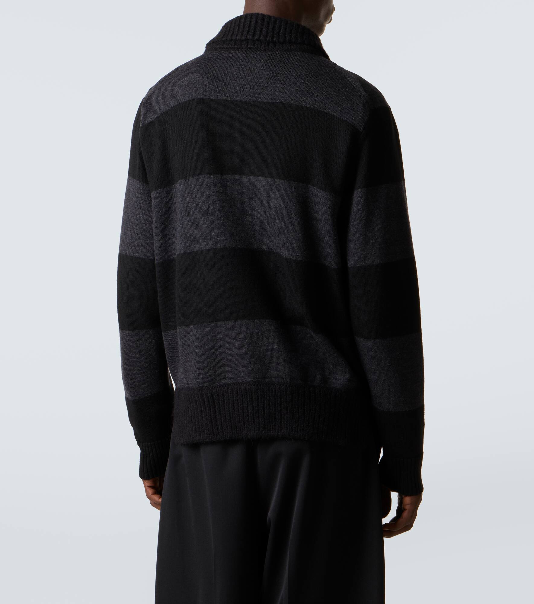 Embellished striped wool cardigan - 4