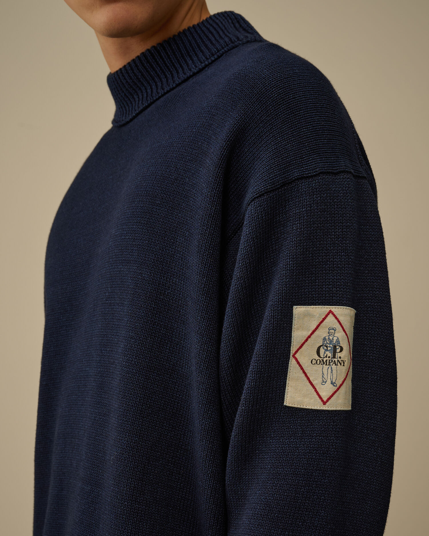 Indigo Cotton Vanisè Mock Neck Sweater - 5