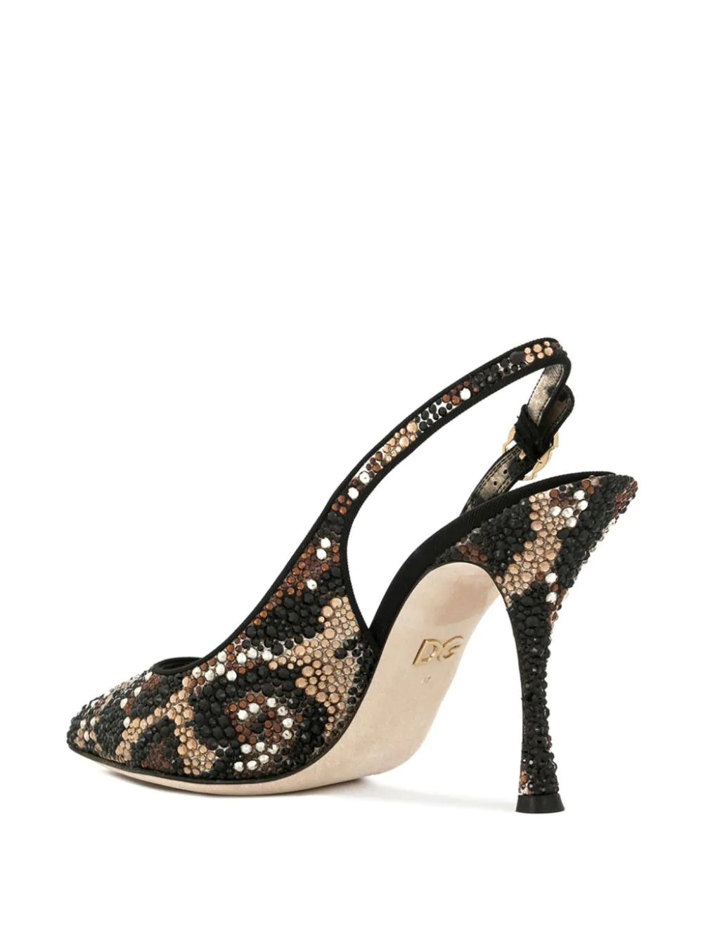 leopard print sling-back pumps - 3