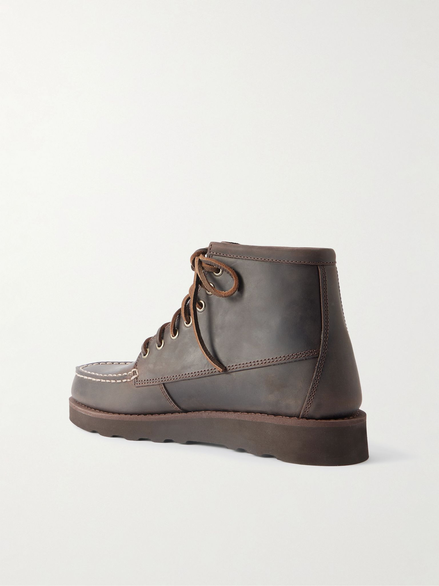Tala Waxed-Leather Boots Dark brown - 4