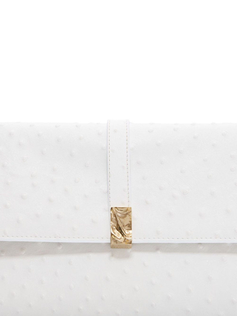MOHINI Ostrich-effect leather clutch bag 4