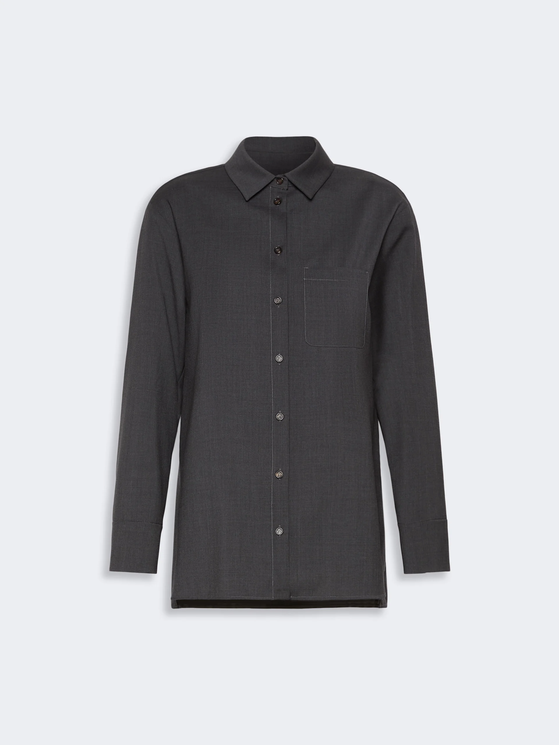 OPERA Basic woollen cloth shirt - DARK GREY - 1