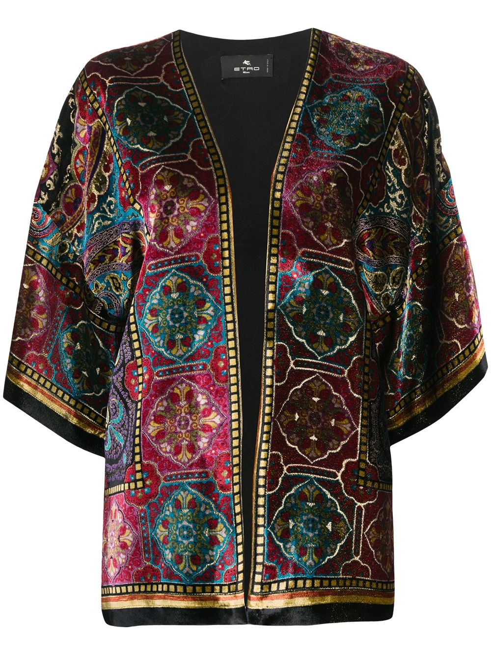 carpet-print velvet jacket - 1