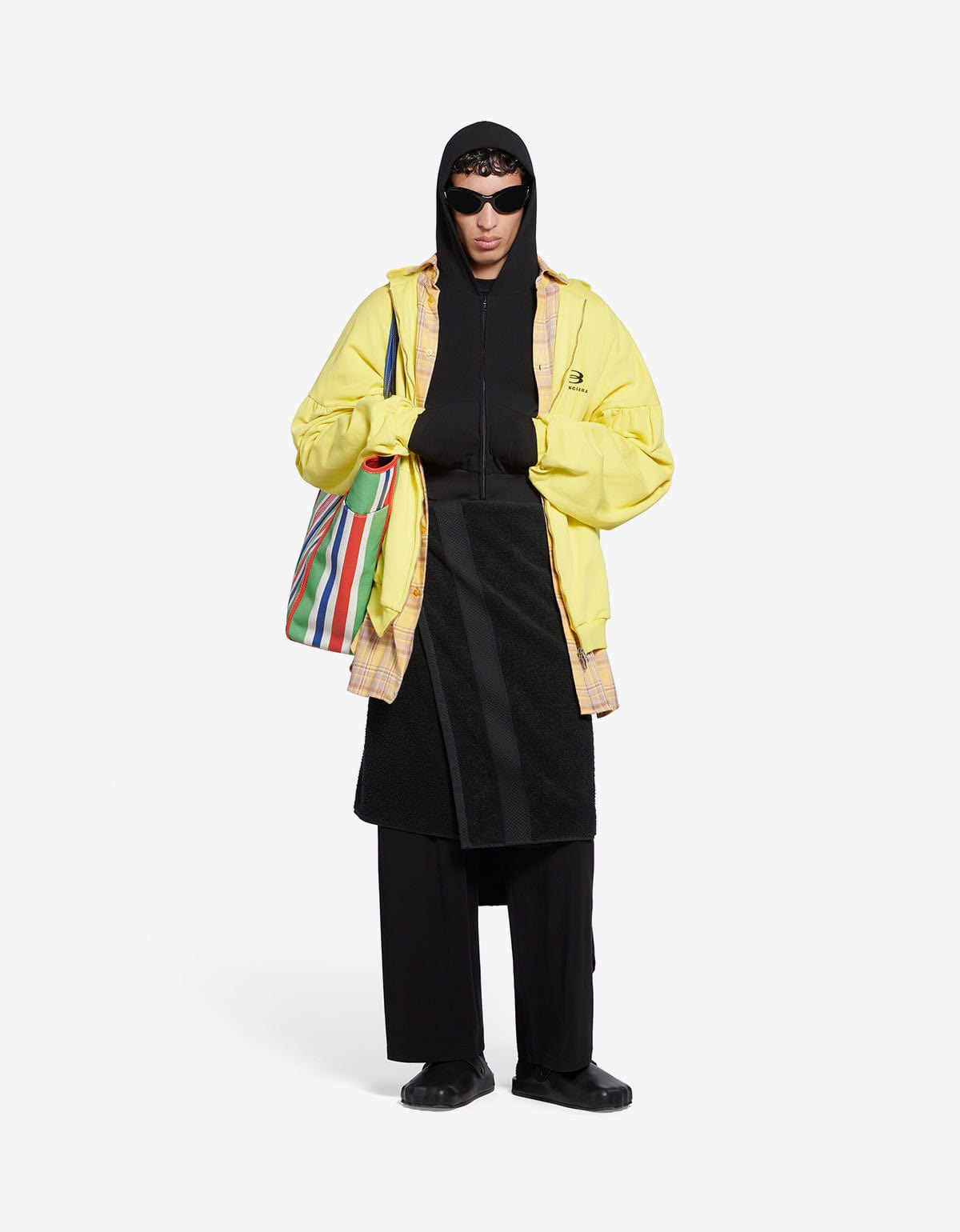 Balenciaga Yellow Unity Sports Icon Layered Hoodie - 3