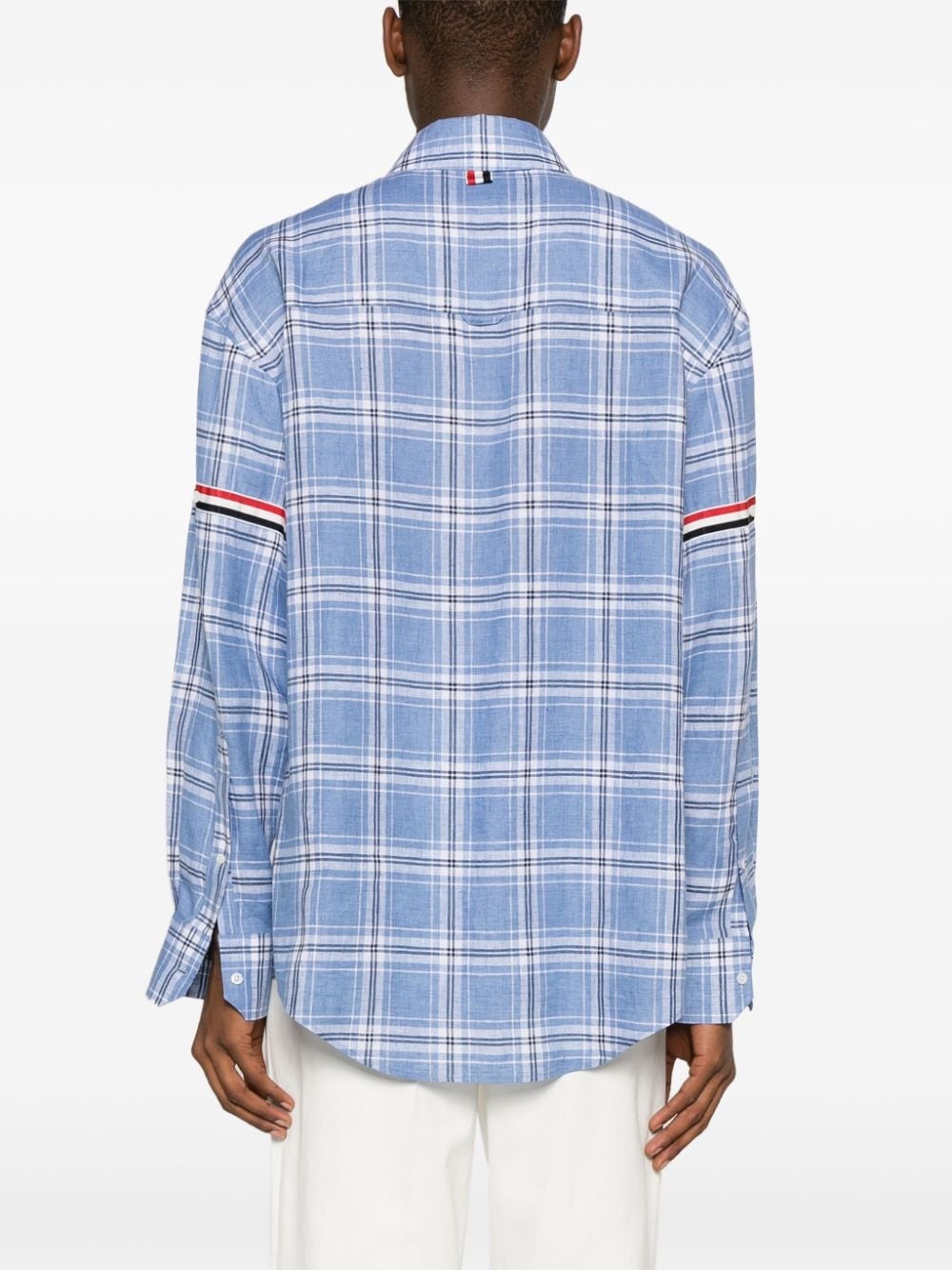 RWB stripe checked linen shirt - 4