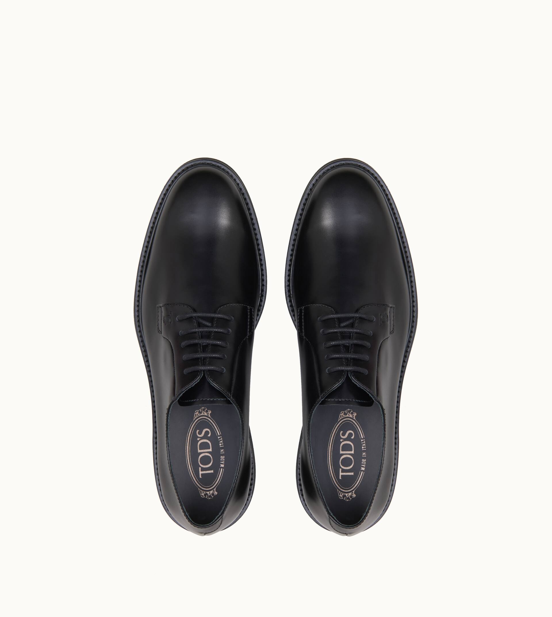 LACE-UPS IN LEATHER - BLACK - 3