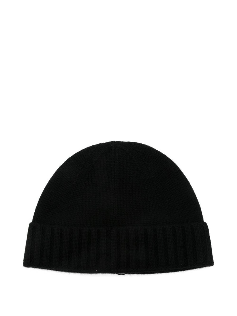 Stone Island logo-patch ribbed beanie outlook