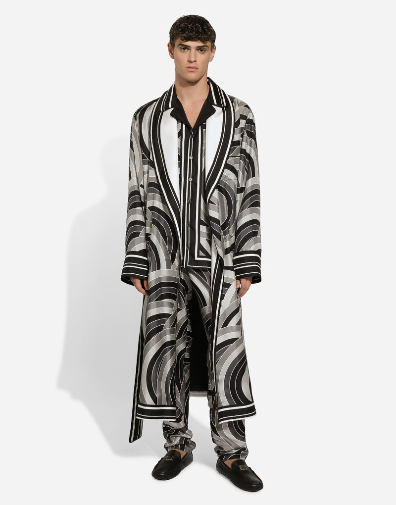 Printed silk twill robe 5