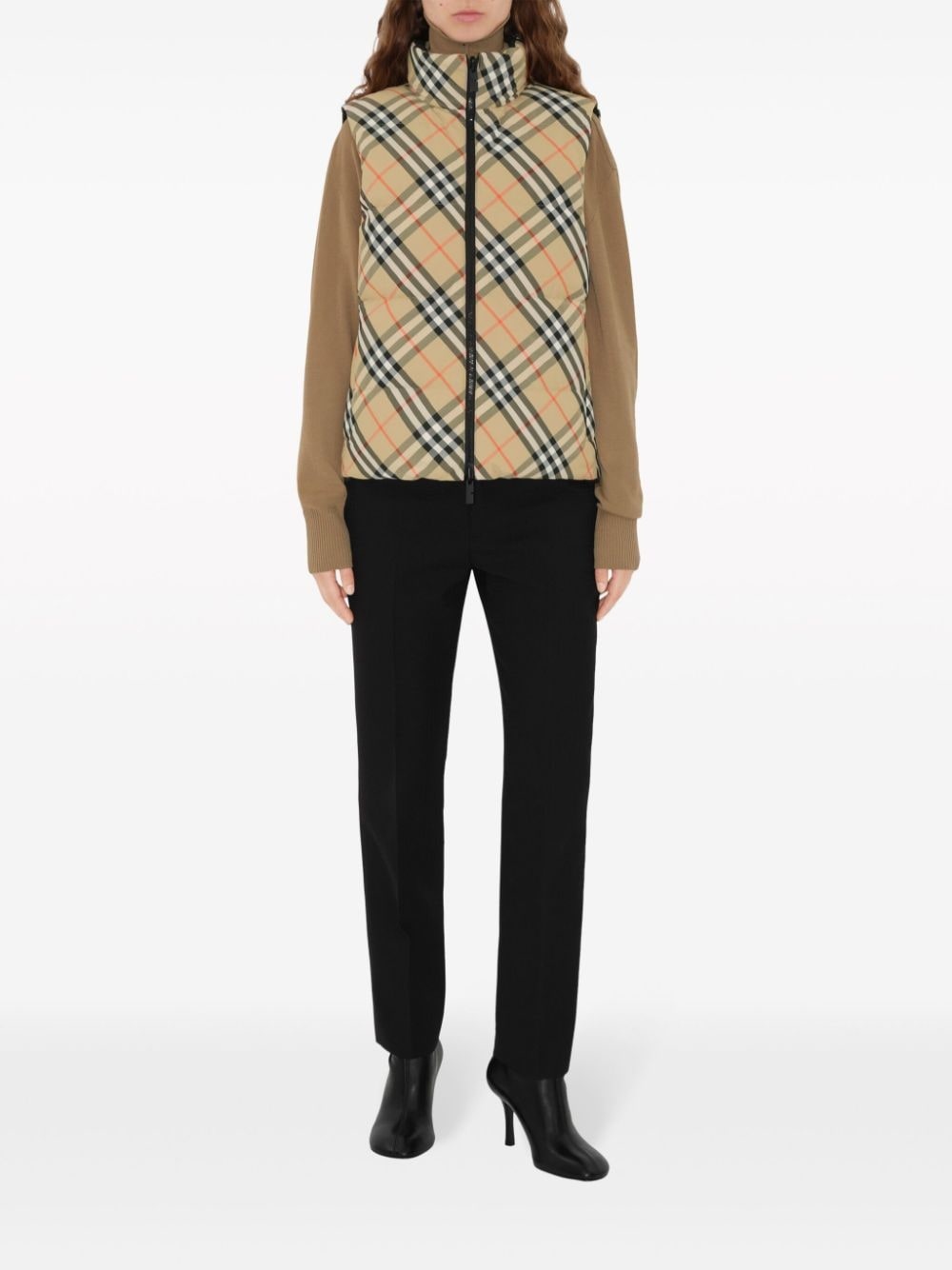 check-print reversible  puffer gilet - 2