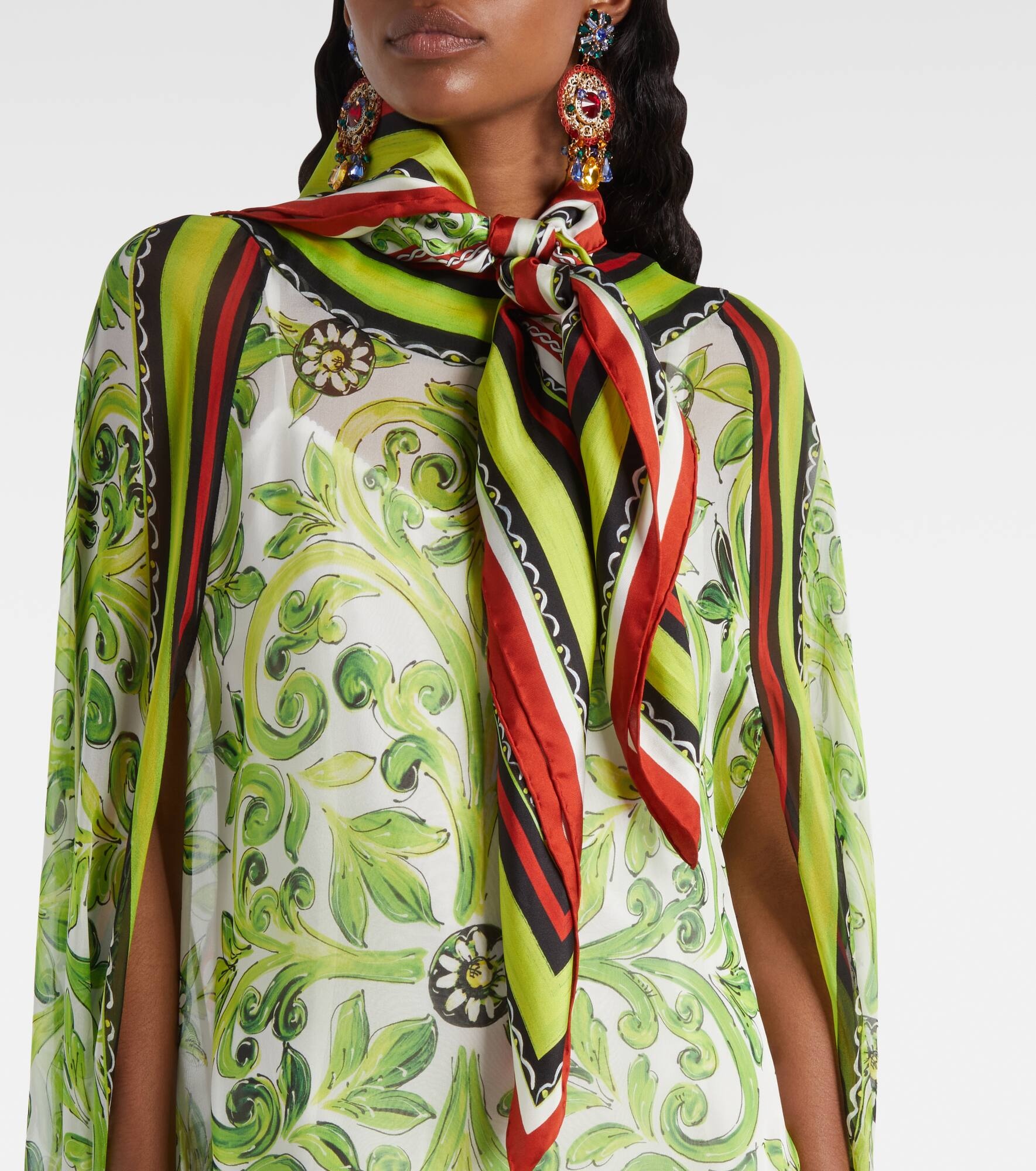 Printed silk twill scarf - 2