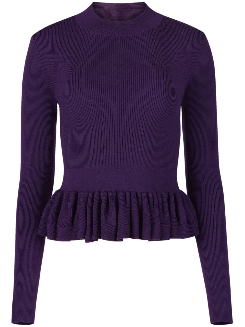 ruffle-detailing wool-blend top - 1