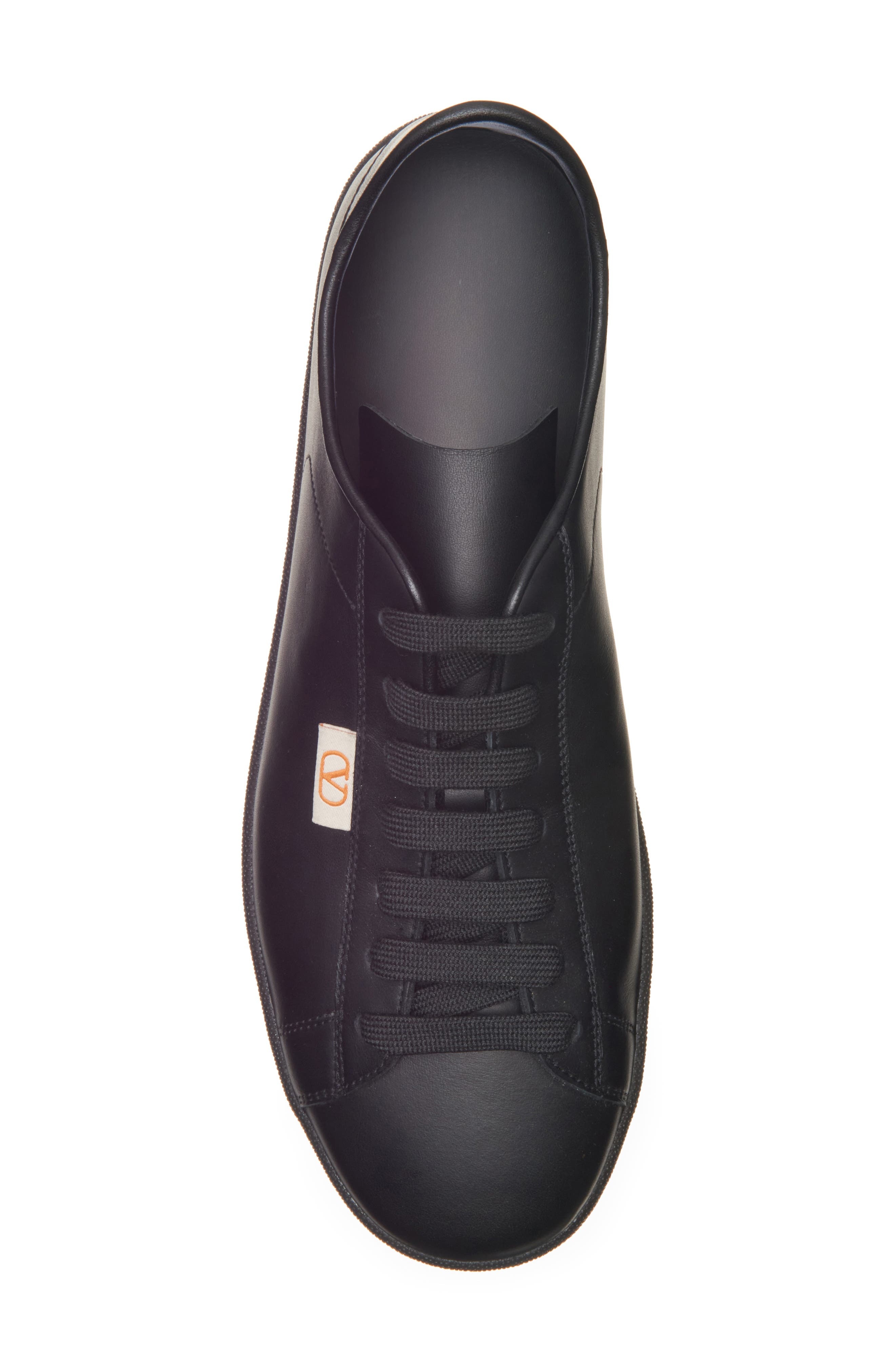 Valentino Garavani Calfskin Leather Sneaker in Nero/Pumpkin/Nero at Nordstrom - 5