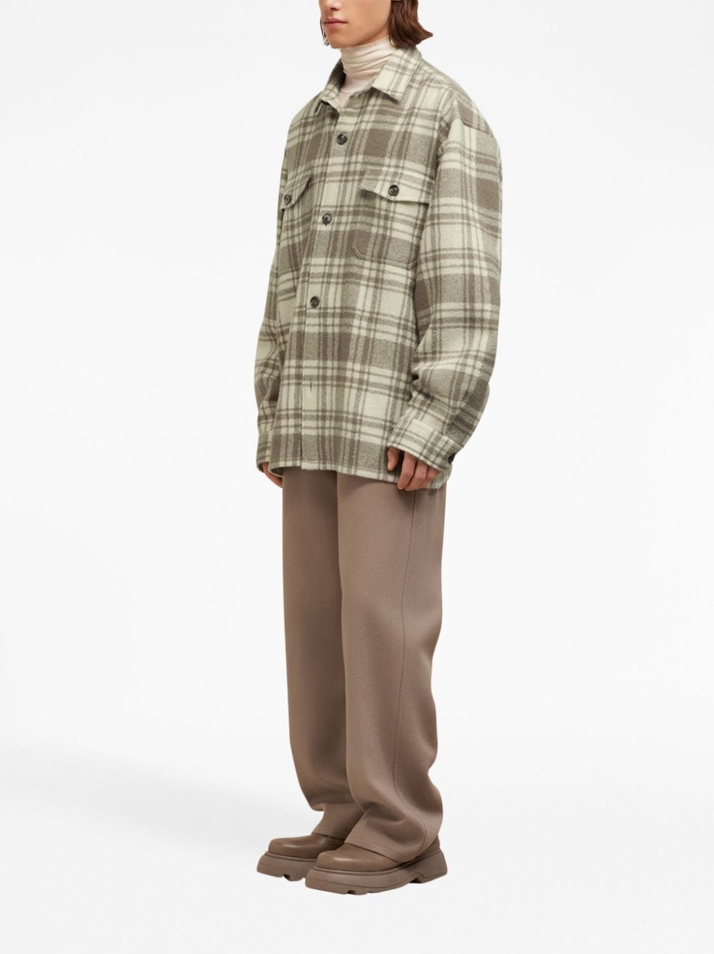 plaid wool shirt jacket - 2