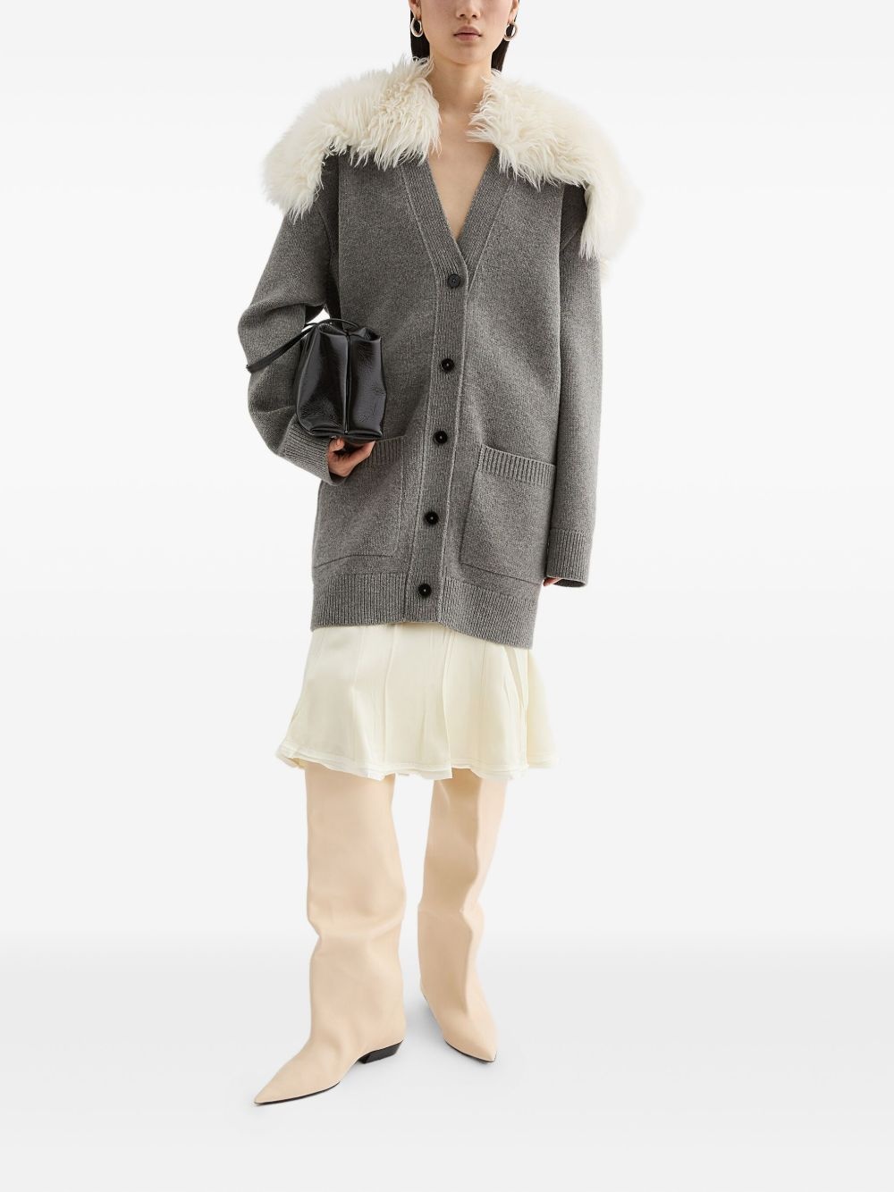 V-neck cardi-coat - 2