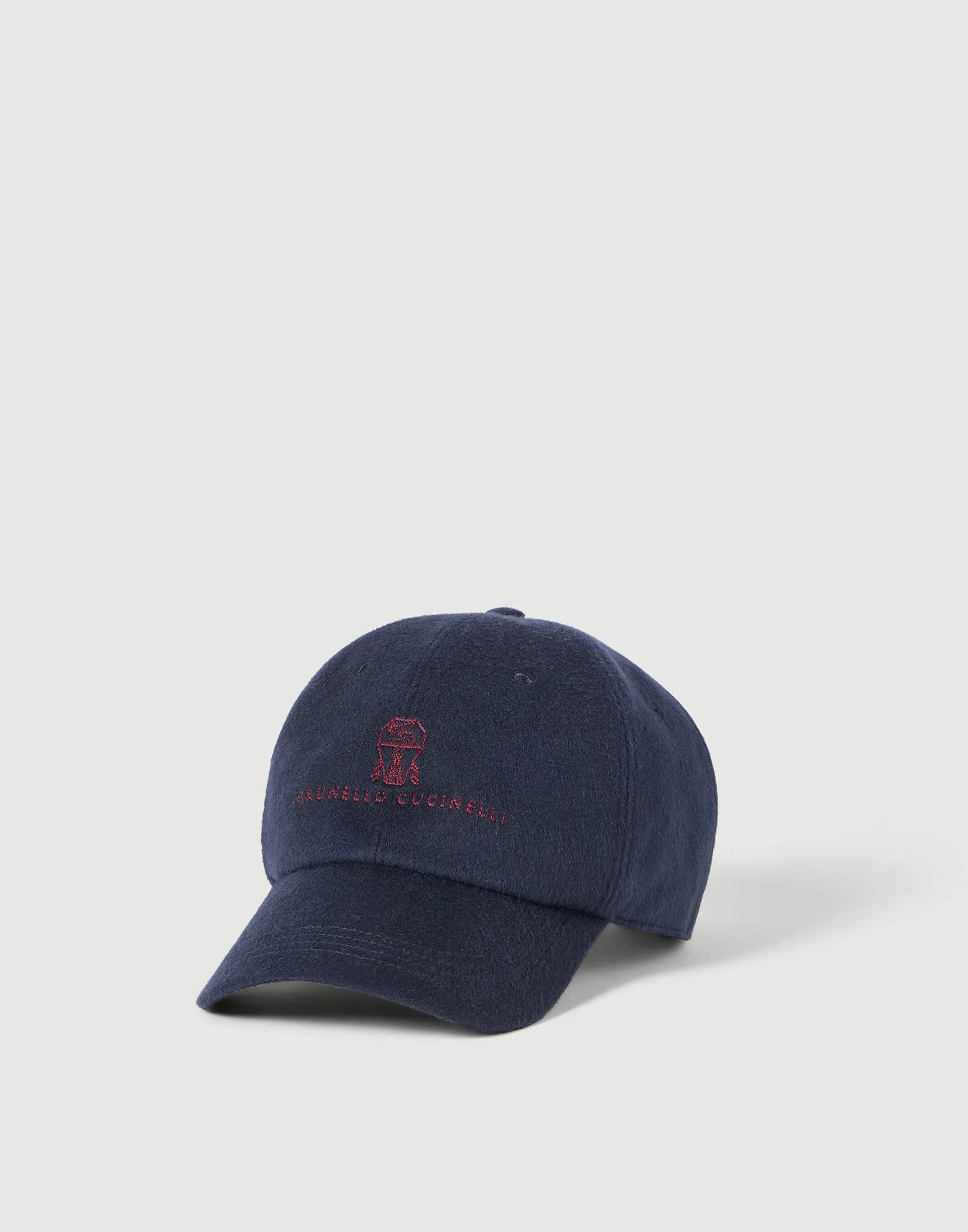 Cashmere and vicuña baseball cap with embroidered logo - 1