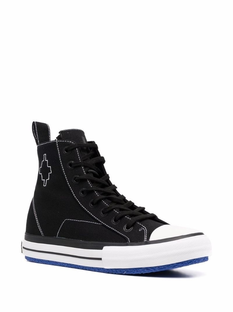 embroidered cross high vulcanized sneakers - 2