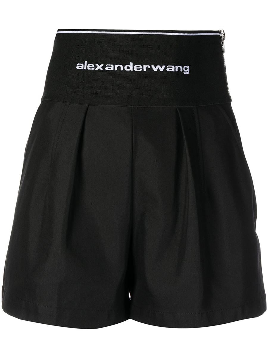 ALEXANDER WANG SAFARI SHORT WITH EXPOSED ZIPPER AND LOGO ELASTIC CLOTHING - 1