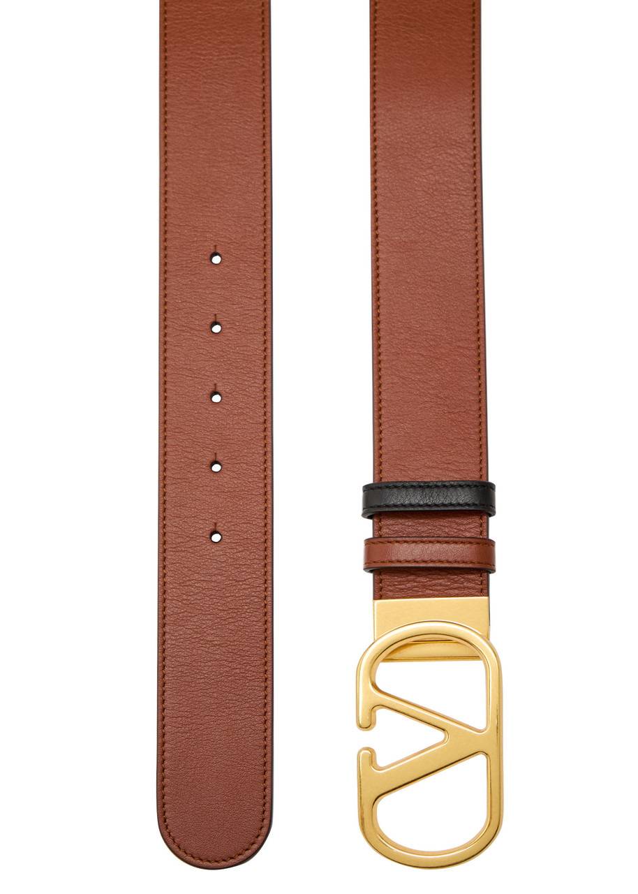 Valentino Garavani Vlogo Reversible Leather Belt - 3