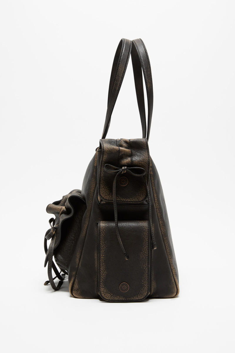 Acne Studios Multipocket tote bag - Dark brown/beige outlook